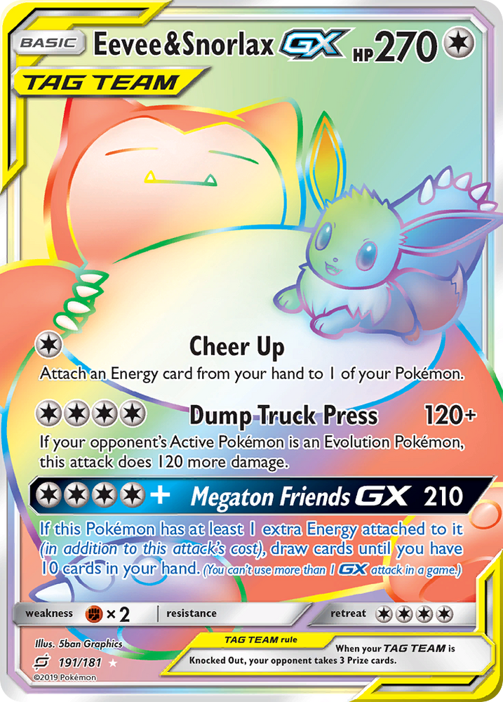 Eevee & Snorlax GX (191/181) [Sun & Moon: Team Up] Pokémon