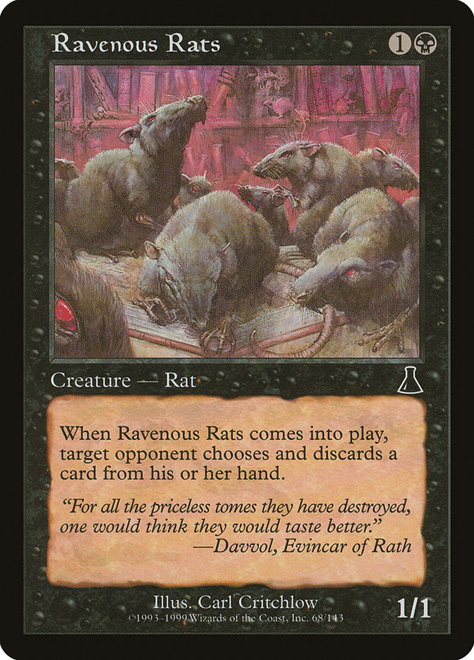 Ravenous Rats [Urza's Destiny] Magic: The Gathering