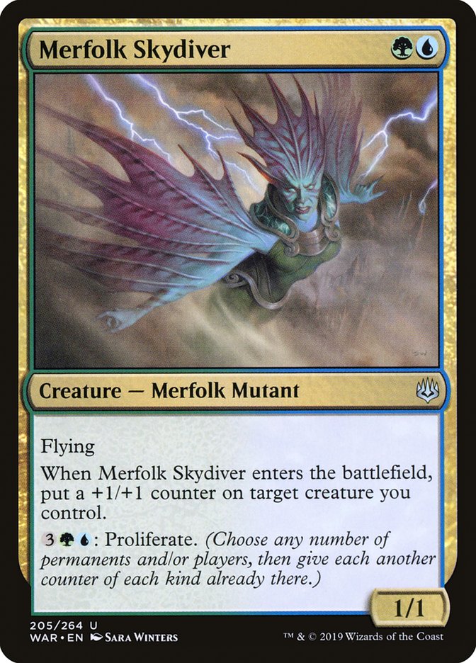Merfolk Skydiver [War of the Spark] Magic: The Gathering