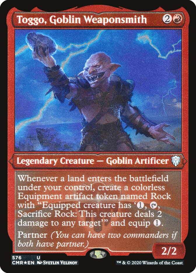 Toggo, Goblin Weaponsmith (Etched) [Commander Legends] Magic: The Gathering