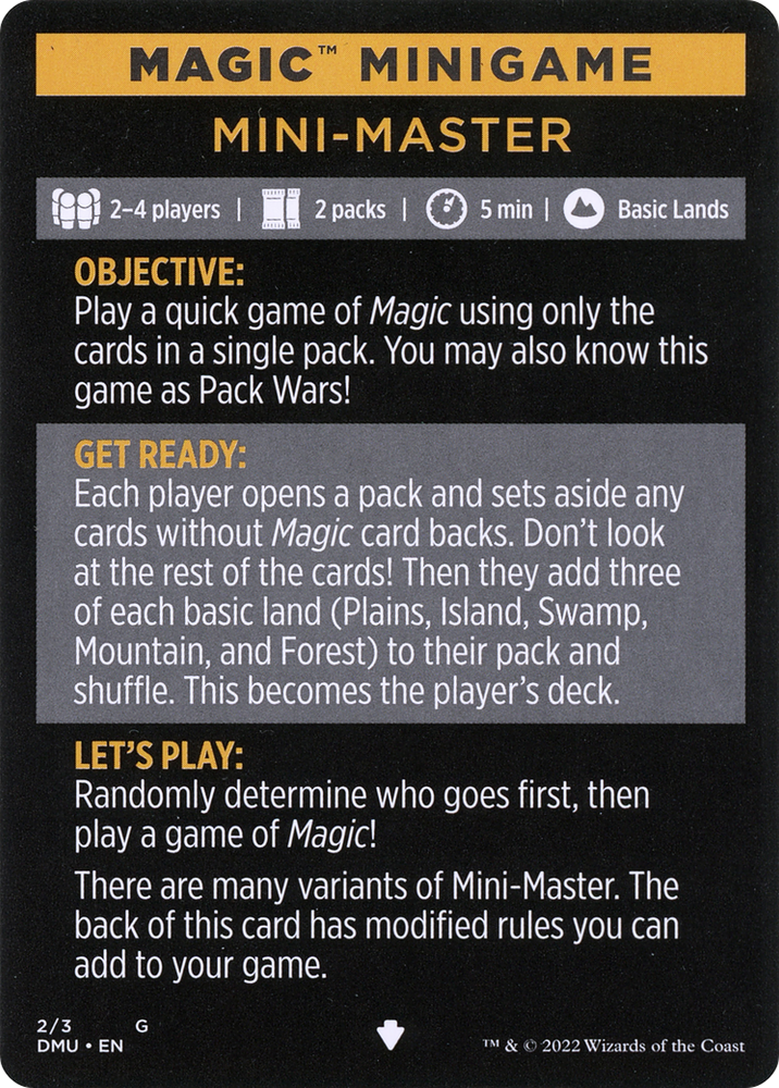 Mini-Master (Magic Minigame) [Commander Legends: Battle for Baldur's Gate Minigame] Magic: The Gathering