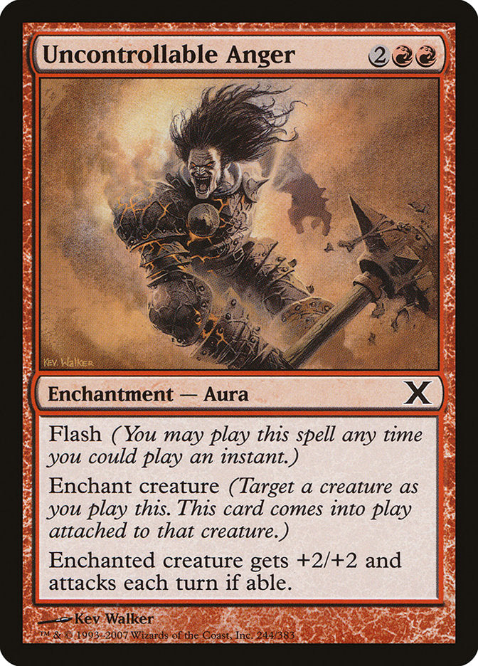 Uncontrollable Anger [Tenth Edition] Magic: The Gathering