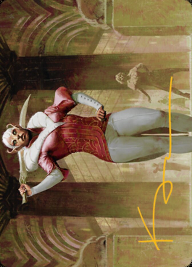 Mage's Attendant Art Card (Gold-Stamped Signature) [Streets of New Capenna Art Series] Magic: The Gathering