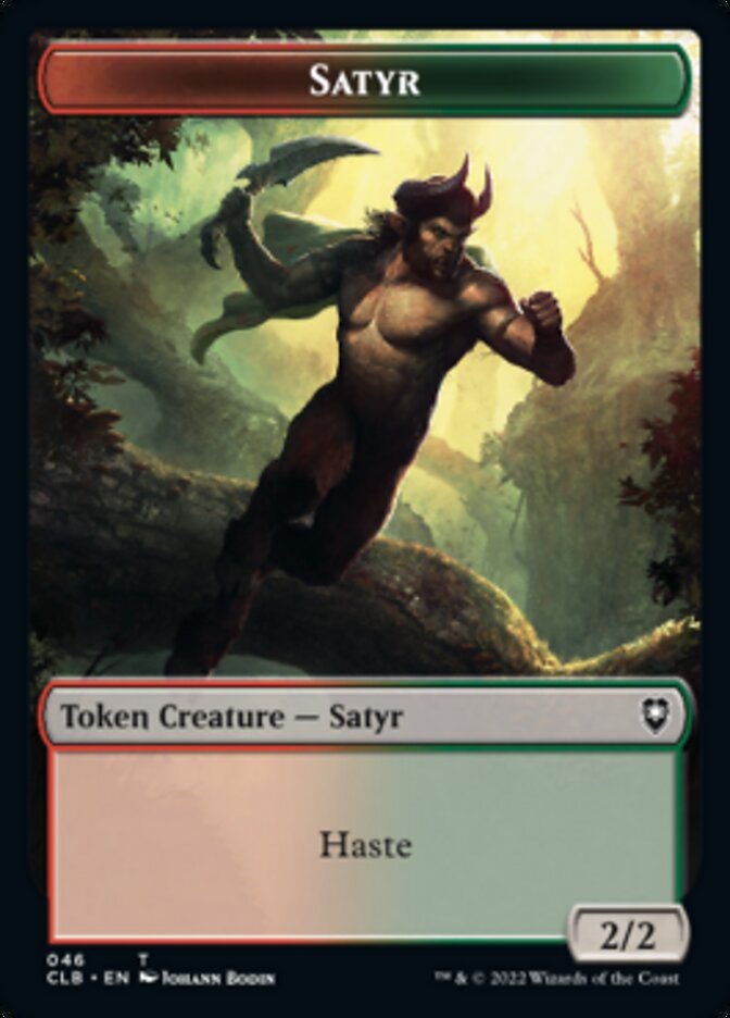 Satyr // Beast Double-Sided Token [Commander Legends: Battle for Baldur's Gate Tokens] Magic: The Gathering
