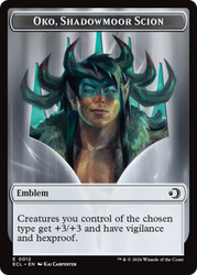 Elk // Emblem - Oko, Shadowmoor Scion Double-Sided Token [Lorwyn Eclipsed Tokens] Magic: The Gathering