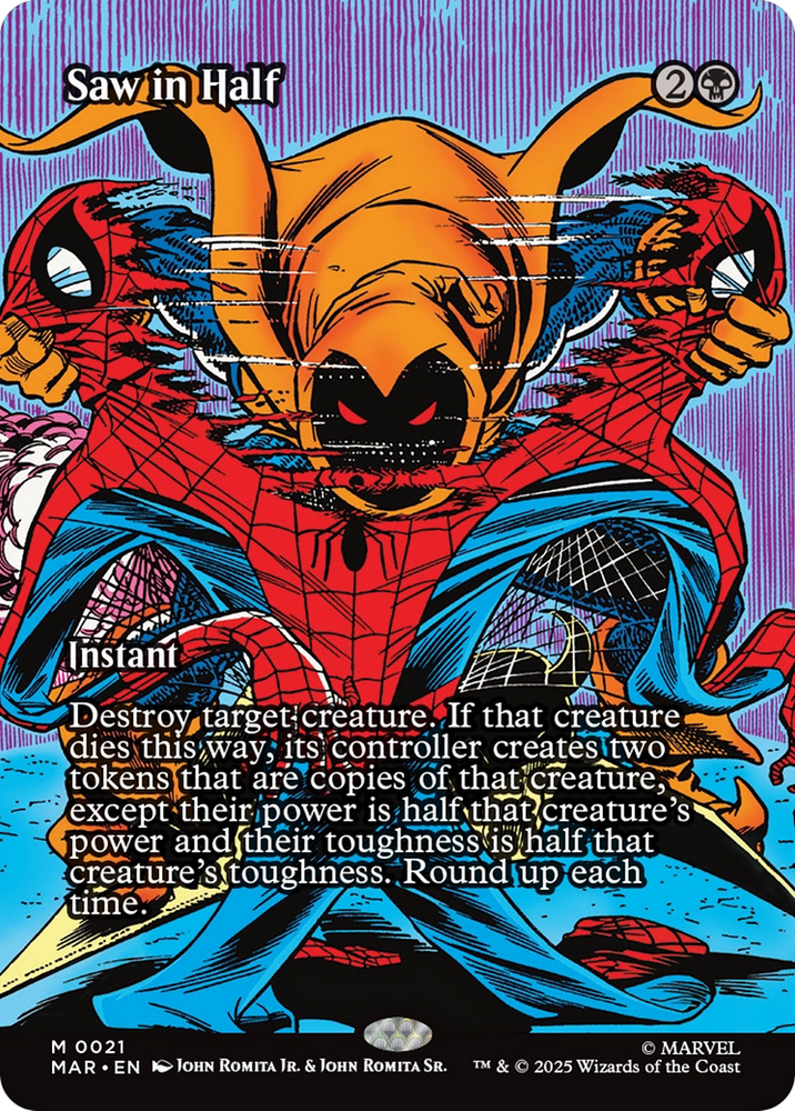 Saw in Half (Borderless) [Marvel Universe: Eternal-Legal] Magic: The Gathering