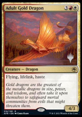 Adult Gold Dragon (Promo Pack) [Dungeons & Dragons: Adventures in the Forgotten Realms Promos] Magic: The Gathering