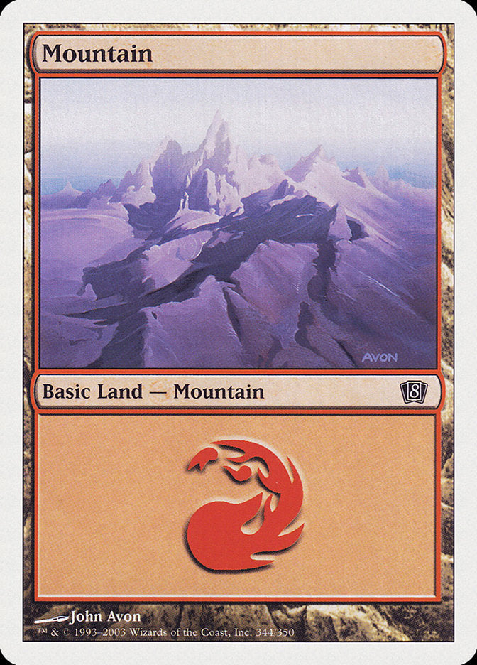 Mountain (344) [Eighth Edition] Magic: The Gathering