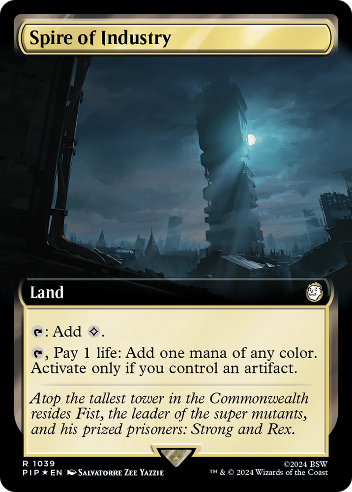 Spire of Industry (Extended Art) (Surge Foil) [Fallout] Magic: The Gathering