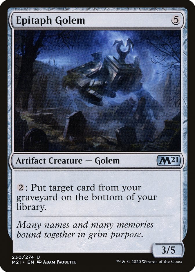 Epitaph Golem [Core Set 2021] Magic: The Gathering