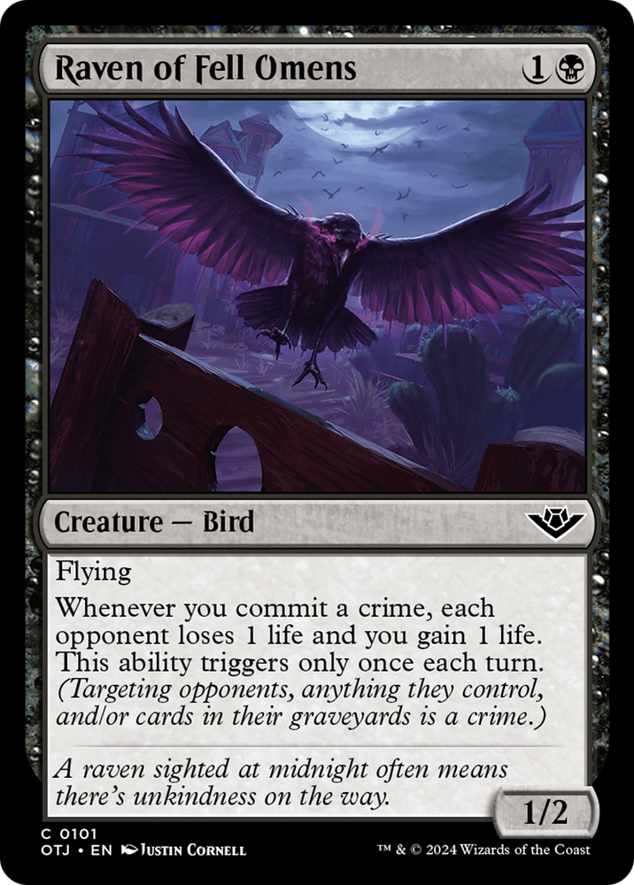 Raven of Fell Omens [Outlaws of Thunder Junction] Magic: The Gathering