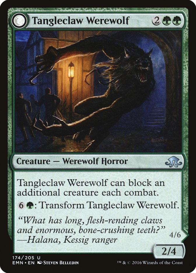 Tangleclaw Werewolf // Fibrous Entangler [Eldritch Moon] Magic: The Gathering