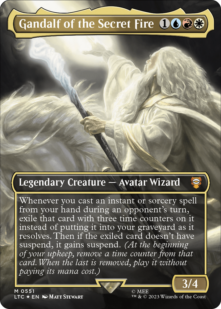 Gandalf of the Secret Fire (Borderless) (Surge Foil) [The Lord of the Rings: Tales of Middle-Earth Commander] Magic: The Gathering
