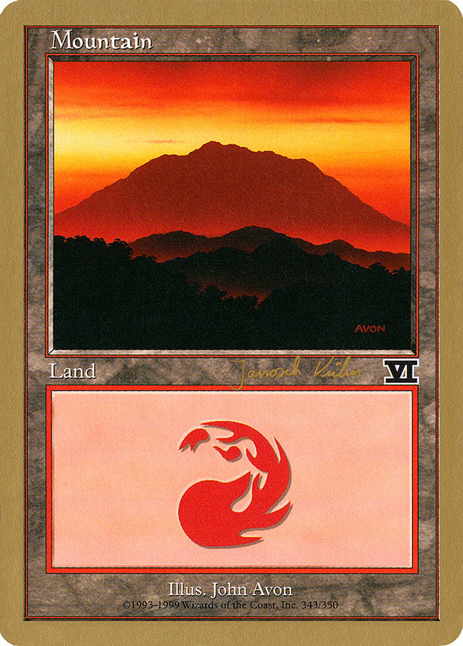 Mountain (jk343) (Janosch Kuhn) [World Championship Decks 2000] Magic: The Gathering