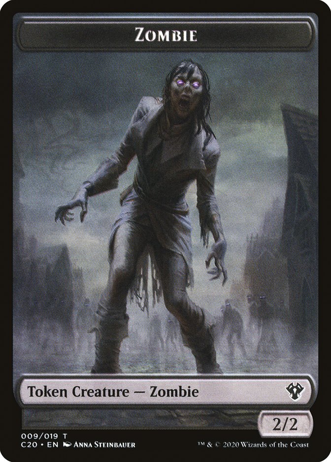 Human Soldier (005) // Zombie Double-Sided Token [Commander 2020 Tokens] Magic: The Gathering