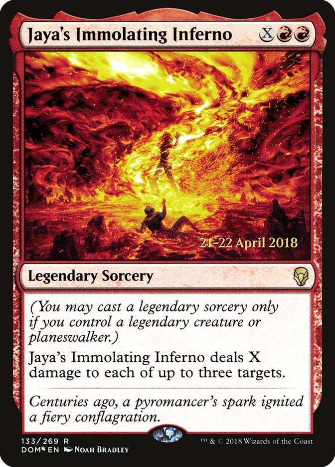 Jaya's Immolating Inferno [Dominaria Prerelease Promos] Magic: The Gathering