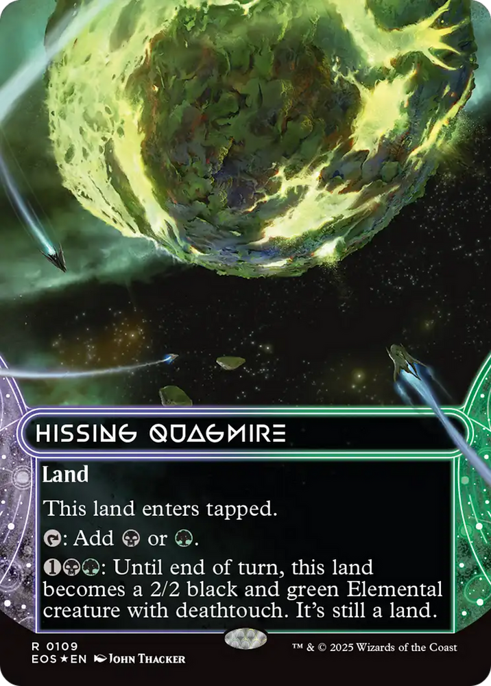 Hissing Quagmire (0109) (Borderless) (Galaxy Foil) [Edge of Eternities: Stellar Sights] Magic: The Gathering