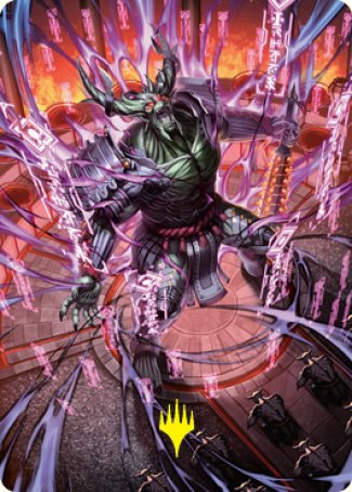 Hidetsugu, Devouring Chaos Art Card (Gold-Stamped Signature) [Kamigawa: Neon Dynasty Art Series] Magic: The Gathering