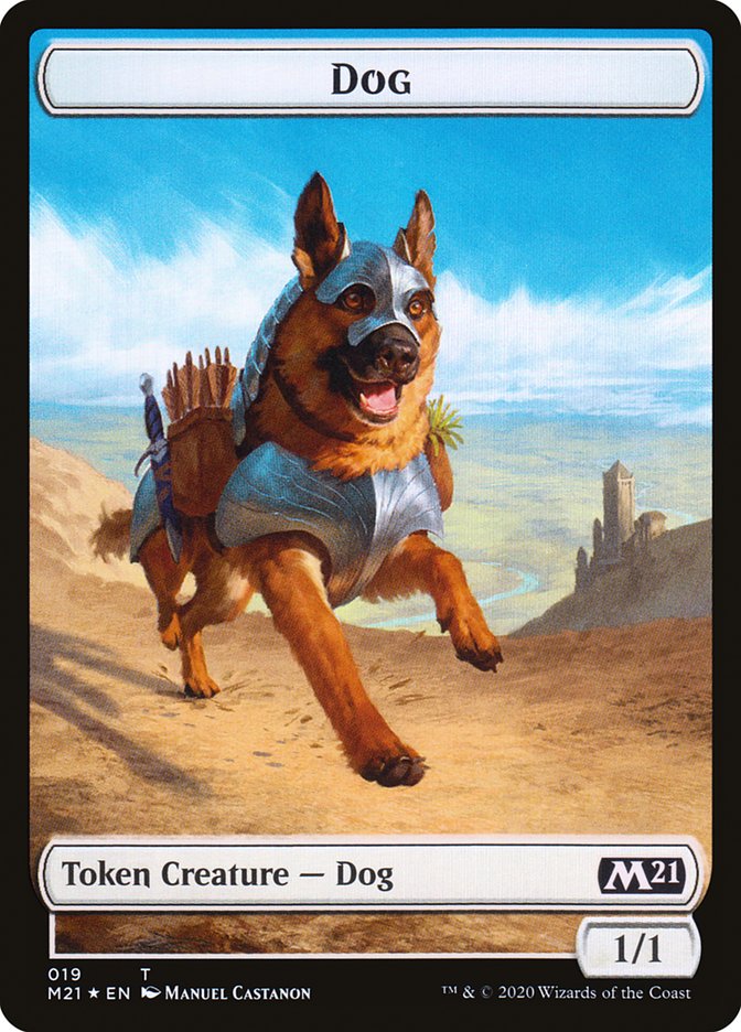 Cat (020) // Dog Double-Sided Token [Core Set 2021 Tokens] Magic: The Gathering
