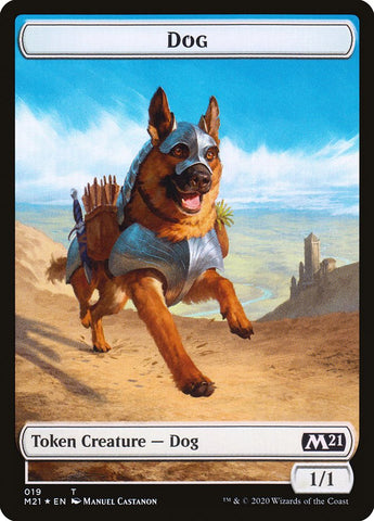 Cat (020) // Dog Double-Sided Token [Core Set 2021 Tokens] Magic: The Gathering