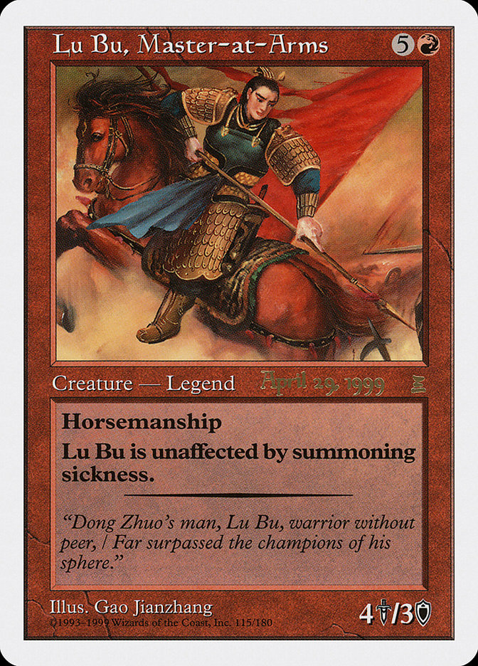 Lu Bu, Master-at-Arms (April 29, 1999) [Portal Three Kingdoms Promos] Magic: The Gathering