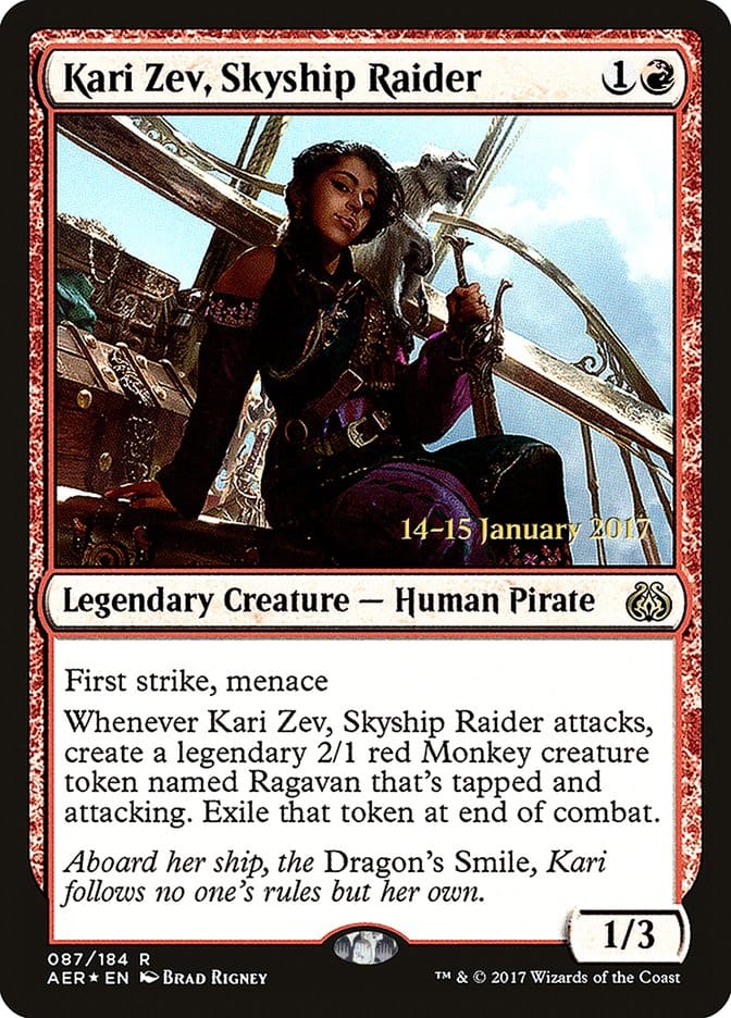 Kari Zev, Skyship Raider [Aether Revolt Prerelease Promos] Magic: The Gathering