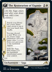 The Restoration of Eiganjo // Architect of Restoration (Extended Art) [Kamigawa: Neon Dynasty] Magic: The Gathering