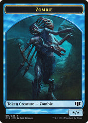 Teferi, Temporal Archmage Emblem // Zombie (011/036) Double-Sided Token [Commander 2014 Tokens] Magic: The Gathering