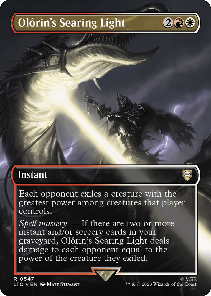Olorin's Searing Light (Borderless) (Surge Foil) [The Lord of the Rings: Tales of Middle-Earth Commander] Magic: The Gathering