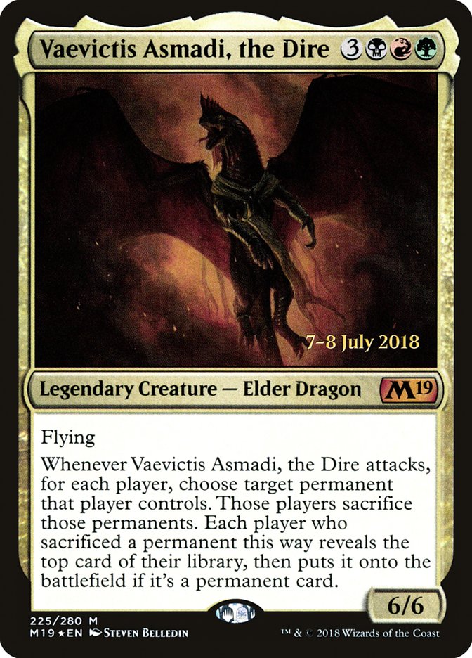 Vaevictis Asmadi, the Dire [Core Set 2019 Prerelease Promos] Magic: The Gathering
