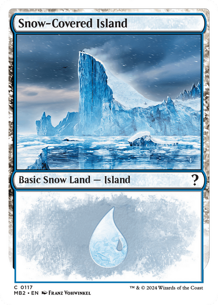 Snow-Covered Island (White Border) [Mystery Booster 2] Magic: The Gathering