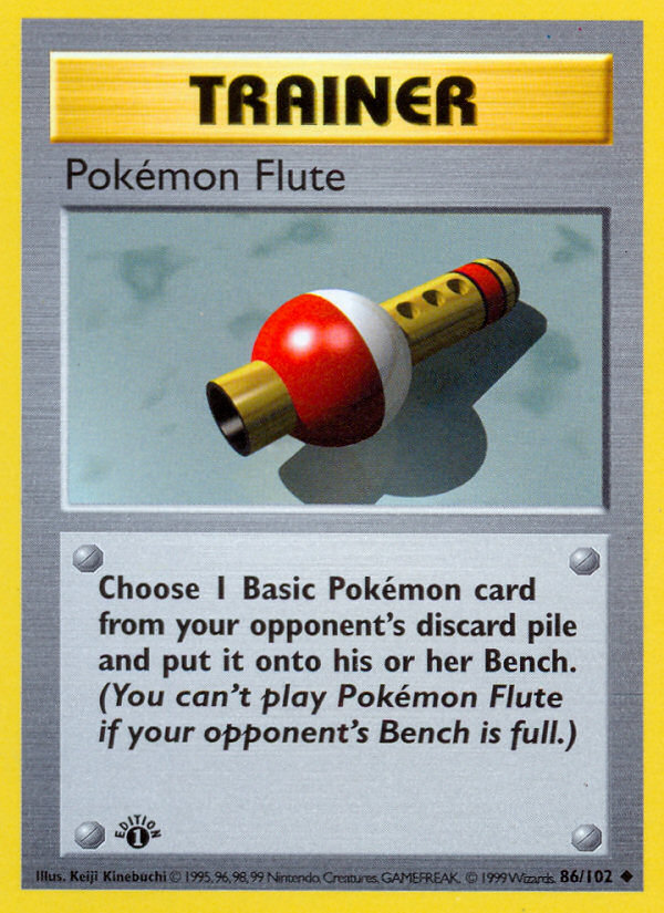 Pokemon Flute (86/102) (Shadowless) [Base Set 1st Edition] Pokémon