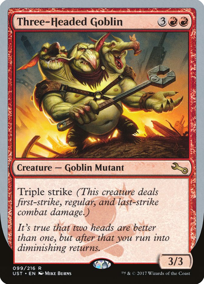 Three-Headed Goblin [Unstable] Magic: The Gathering