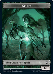 Spirit (001) // Spirit (002) Double-Sided Token [Innistrad: Crimson Vow Commander Tokens] Magic: The Gathering