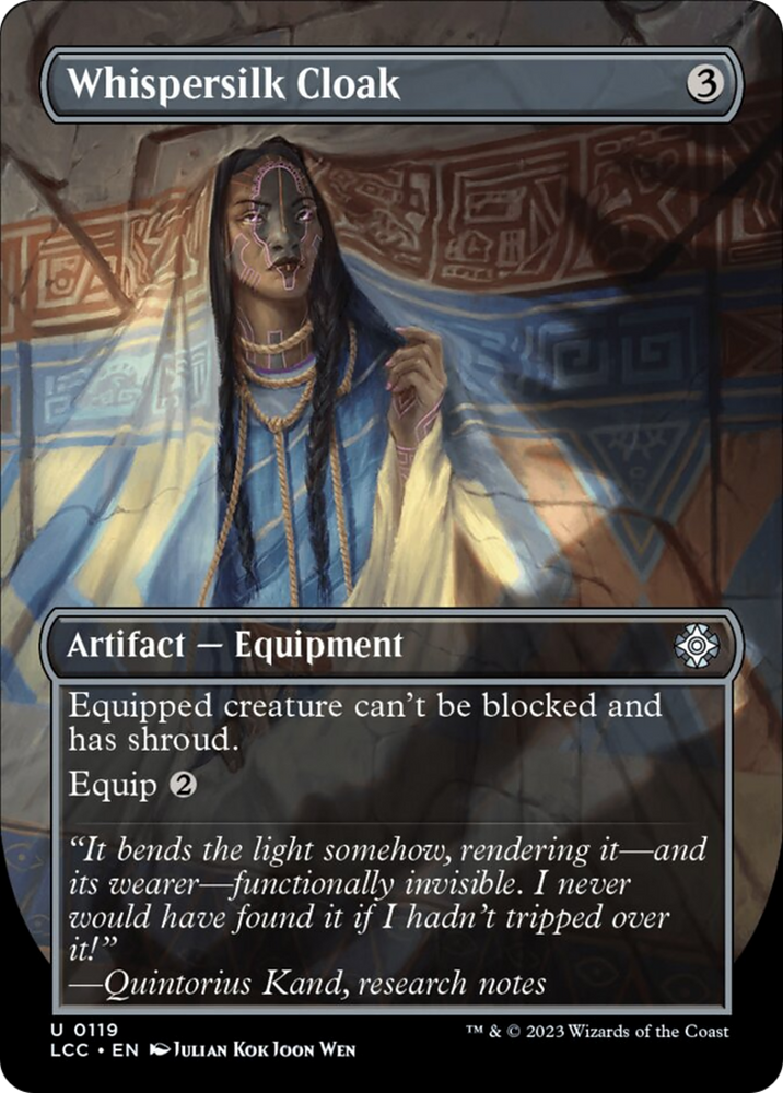 Whispersilk Cloak (Borderless) [The Lost Caverns of Ixalan Commander] Magic: The Gathering
