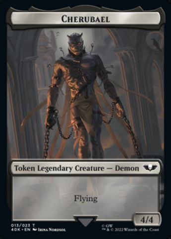 Astartes Warrior // Cherubael Double-Sided Token (Surge Foil) [Warhammer 40,000 Tokens] Magic: The Gathering