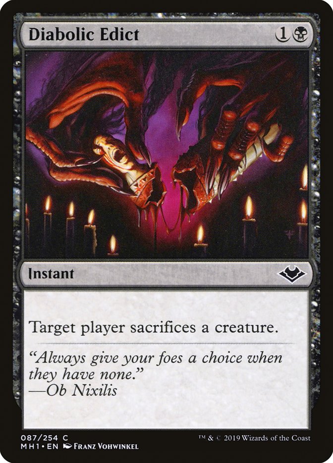 Diabolic Edict [Modern Horizons] Magic: The Gathering