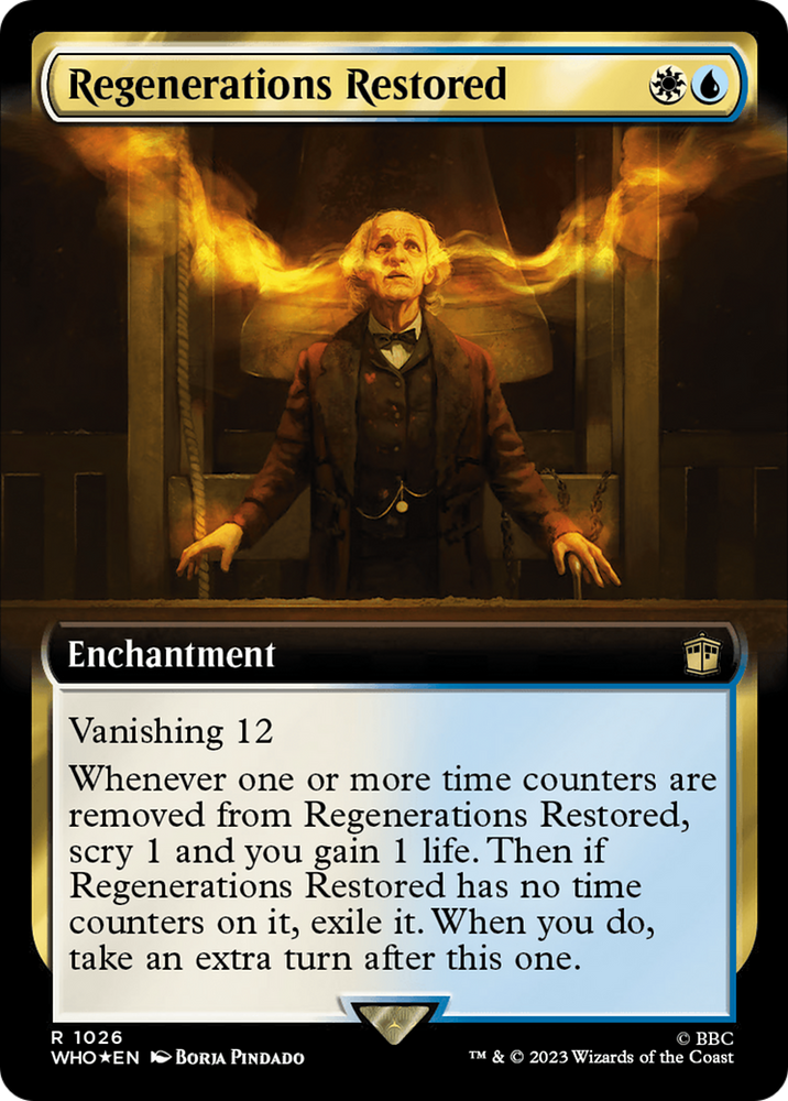 Regenerations Restored (Extended Art) (Surge Foil) [Doctor Who] Magic: The Gathering