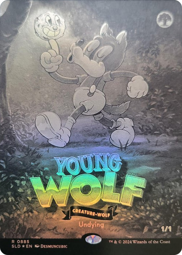 Young Wolf (Black & White Foil) [Secret Lair Drop Series] Magic: The Gathering