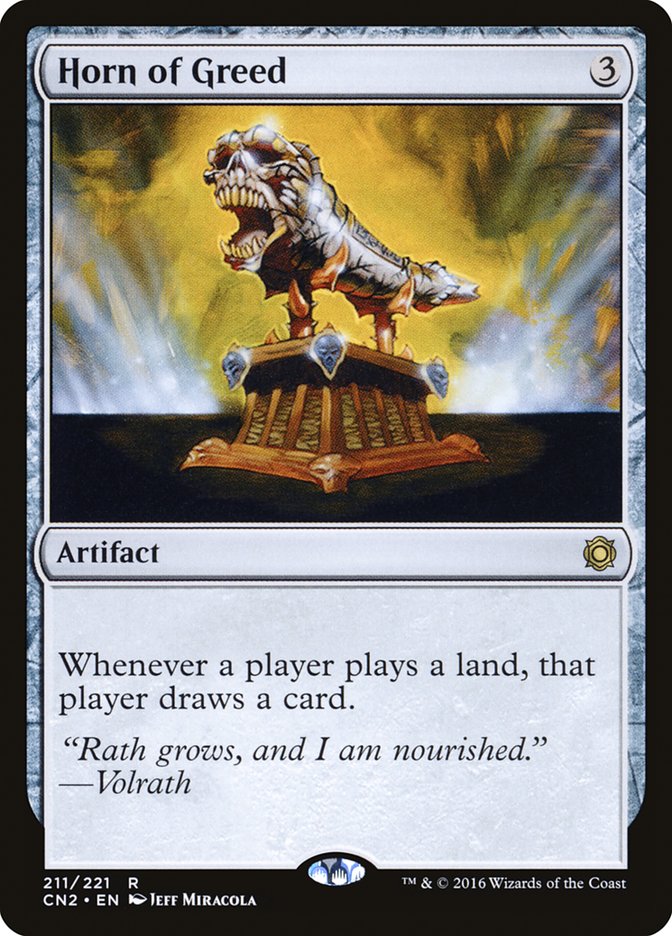 Horn of Greed [Conspiracy: Take the Crown] Magic: The Gathering