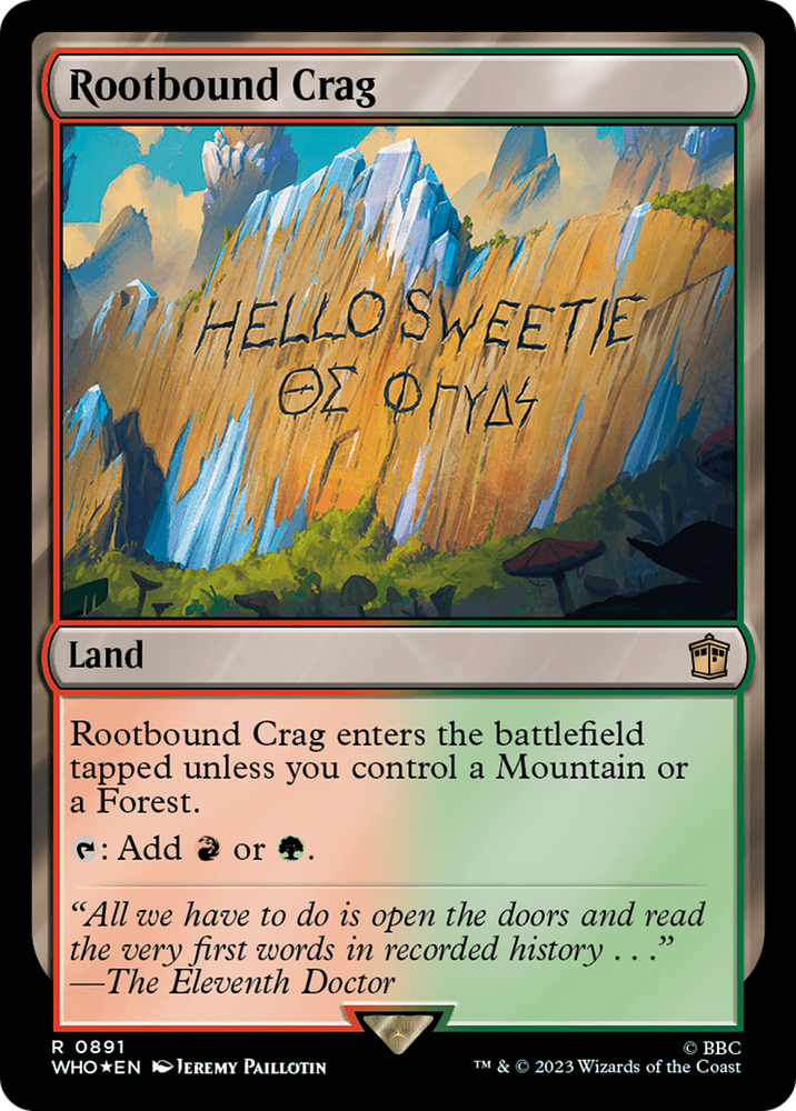 Rootbound Crag (Surge Foil) [Doctor Who] Magic: The Gathering