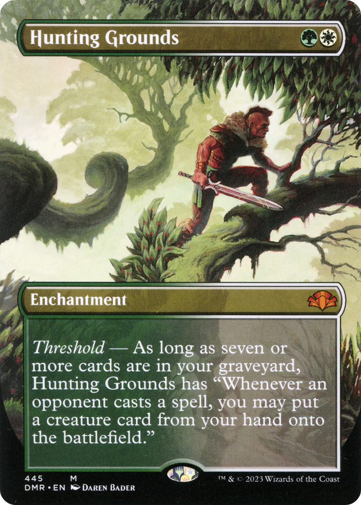 Hunting Grounds (Borderless Alternate Art) [Dominaria Remastered] Magic: The Gathering