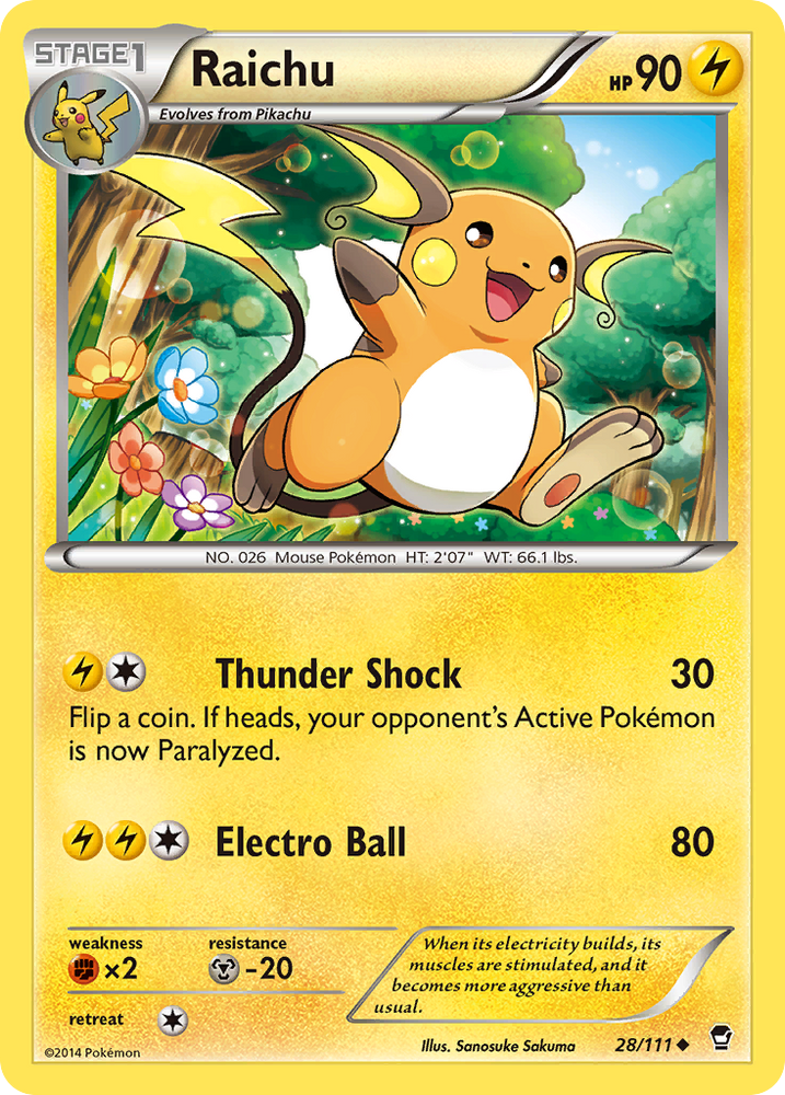 Raichu (28/111) [XY: Furious Fists] Pokémon
