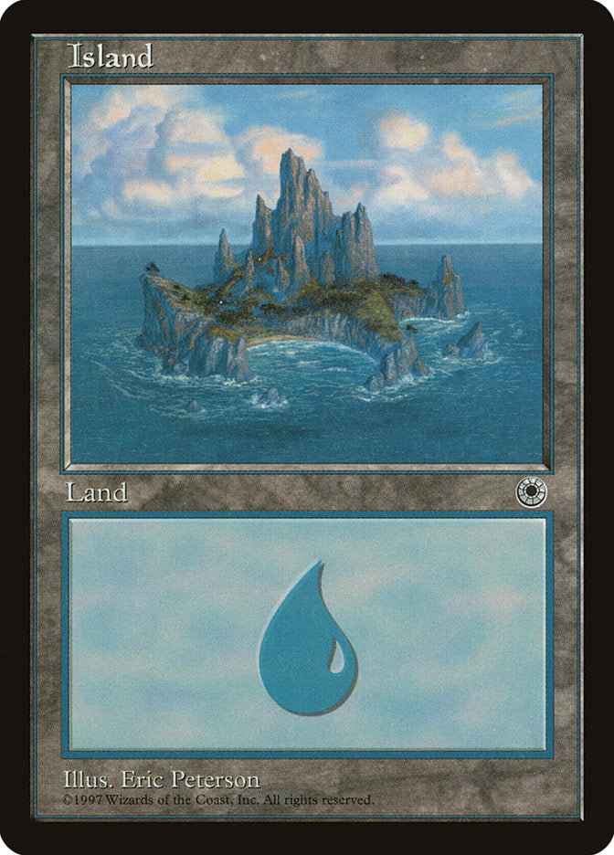Island (Circular Bay in Center / No Waterfall) [Portal] Magic: The Gathering