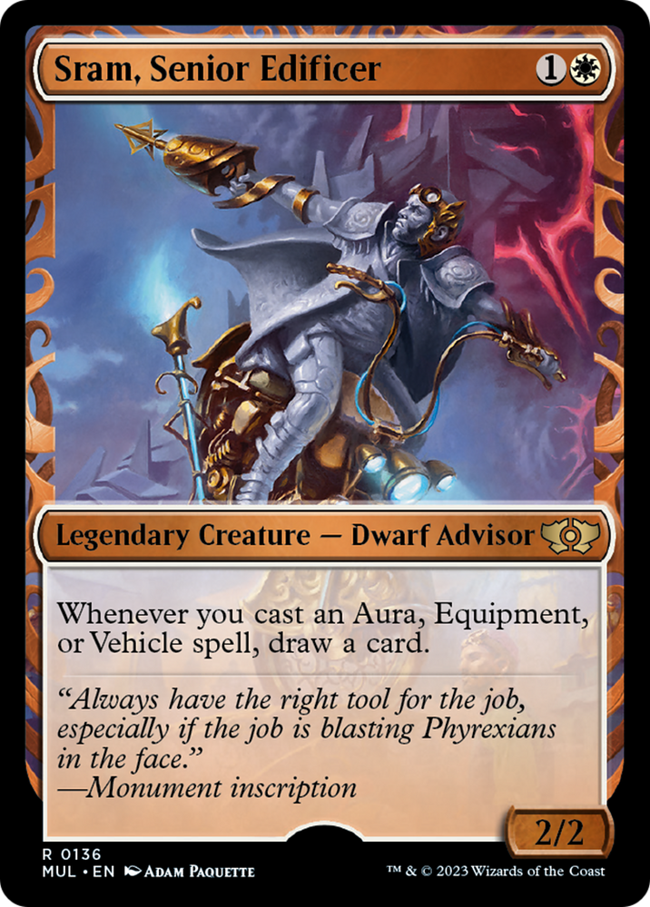 Sram, Senior Edificer (Halo Foil) [Multiverse Legends] Magic: The Gathering