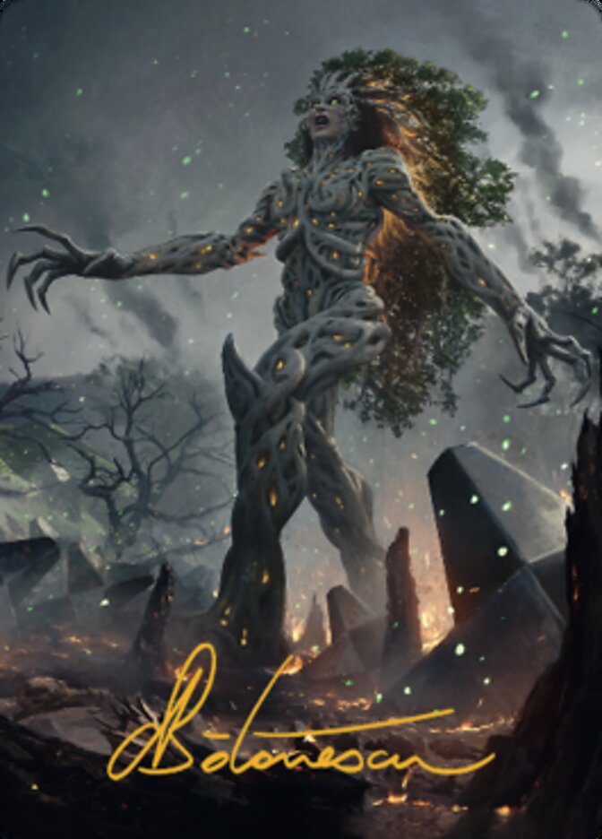 Titania, Gaea Incarnate Art Card (Gold-Stamped Signature) [The Brothers' War Art Series] Magic: The Gathering