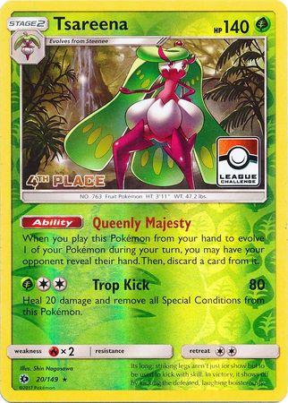 Tsareena (20/149) (League 4th Place) [Sun & Moon: Base Set] Pokémon
