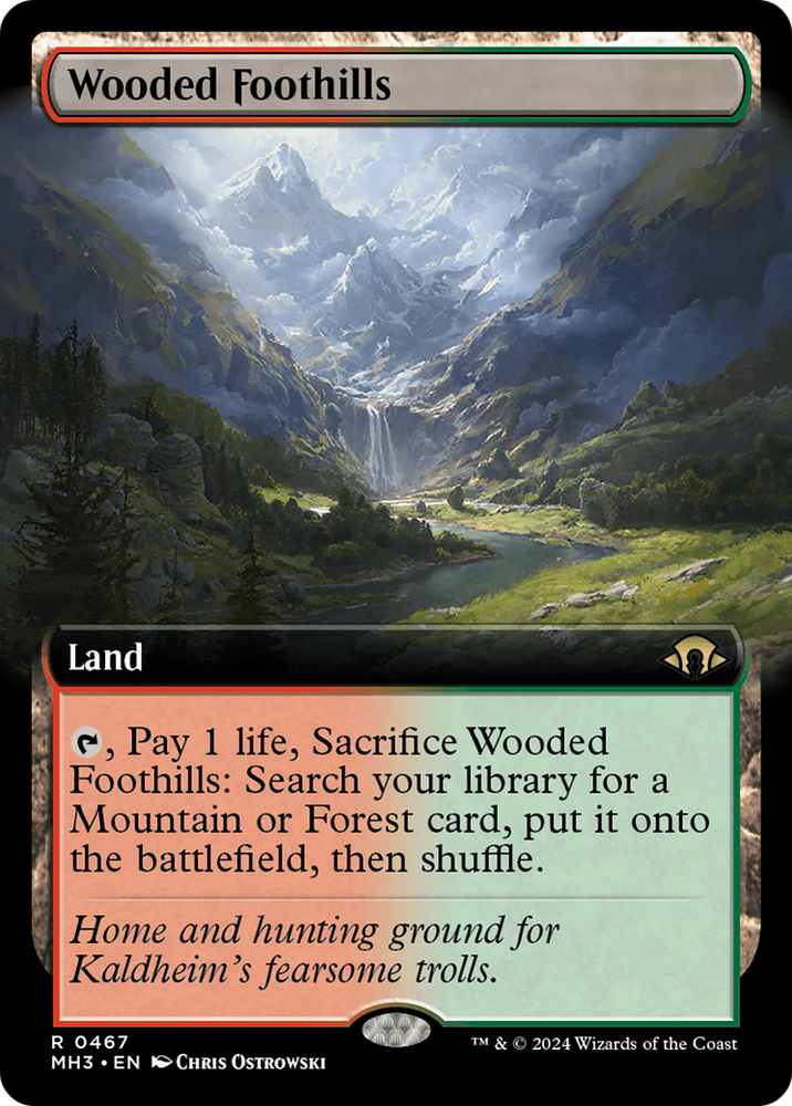 Wooded Foothills (Extended Art) [Modern Horizons 3] Magic: The Gathering