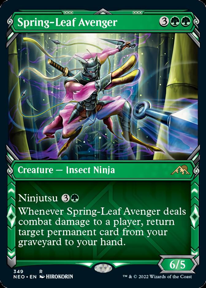 Spring-Leaf Avenger (Showcase Ninja) [Kamigawa: Neon Dynasty] Magic: The Gathering