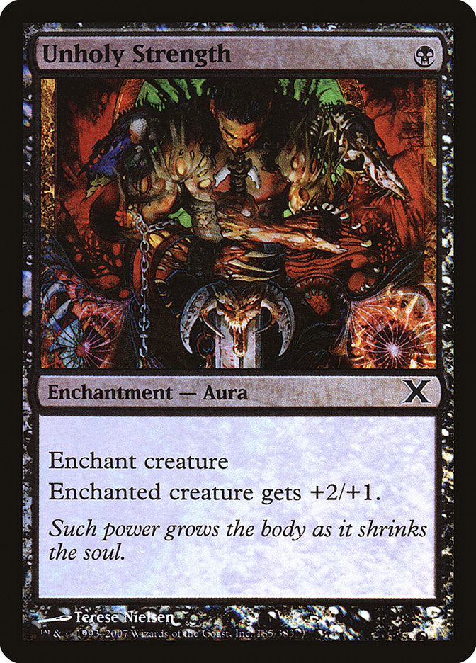 Unholy Strength (Premium Foil) [Tenth Edition] Magic: The Gathering